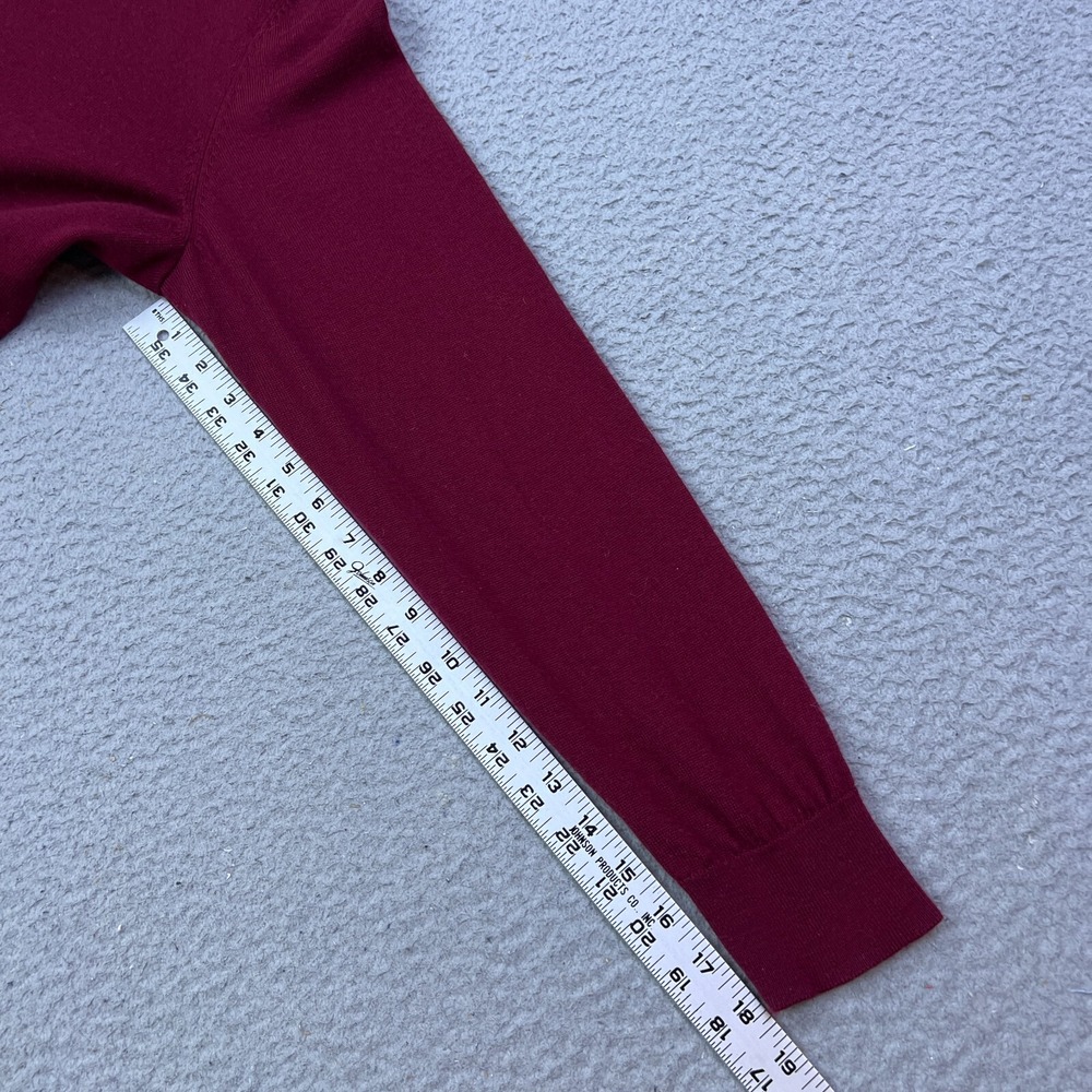 Jos A Bank Executive Collection Sweater L Red 100% Wool‎ Knit V-Neck Pullover - Picture 6 of 10
